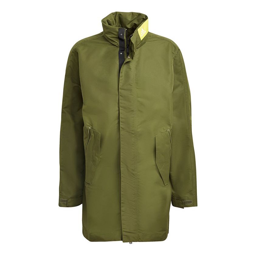 Pláštenka adidas Originals Mid-Length Parka with Stand Collar Zelené | GM5761, 0
