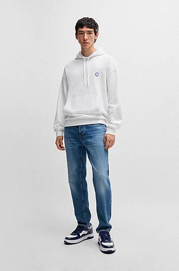 Mikina BOSS Happy HUGO Cotton-Terry Hoodie Biela | 50522381, 1