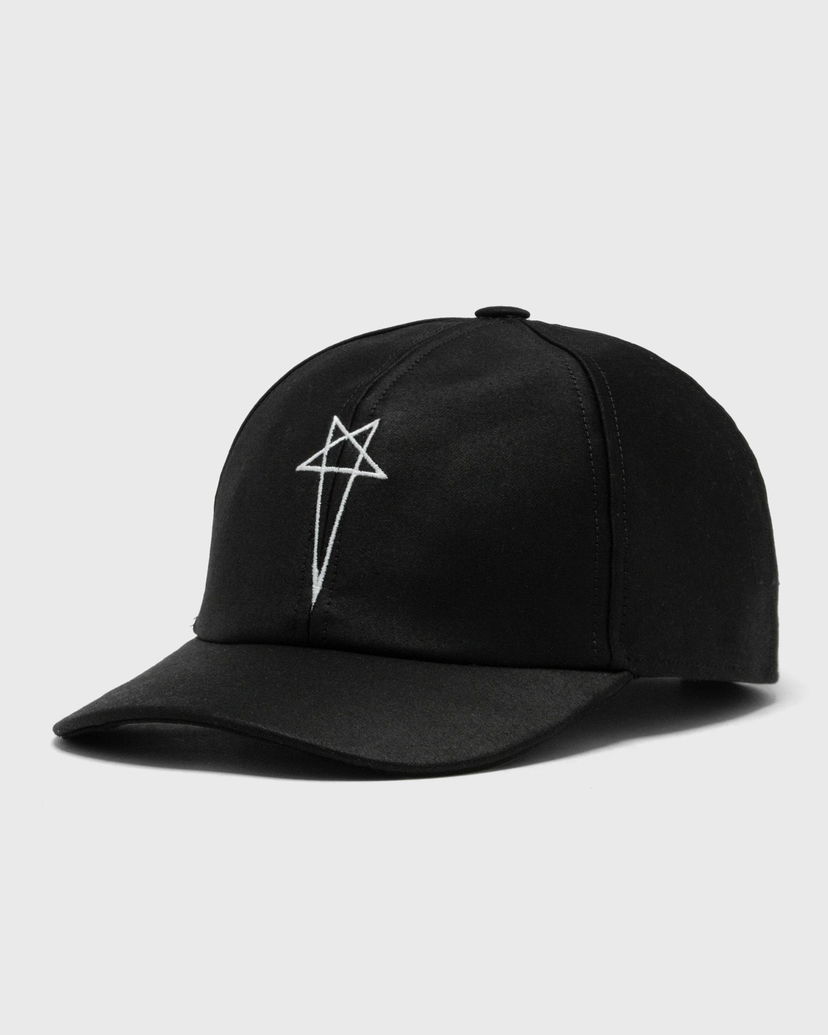 Šiltovka Rick Owens EMBROIDEREDWOVENHAT-BASEBALLCAP Čierna | DA01D1478-BLACK-PEARL