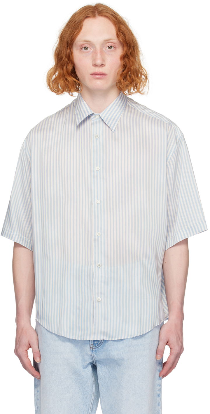 Košeľa AMI Paris Boxy-Fit Shirt Modrá | HSH226.VI0015, 0