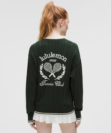 Sveter lululemon Cable-Knit Tennis Cardigan Zelené | prod20001107, 2