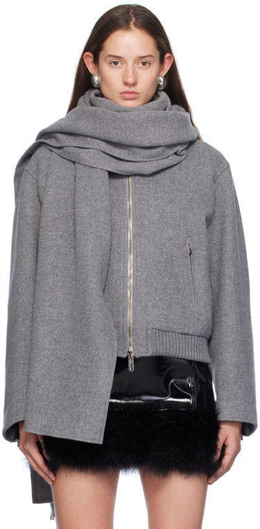 Bomber bunda Blumarine Felt Scarf Bomber Jacket Šedá | A422S079A, 0