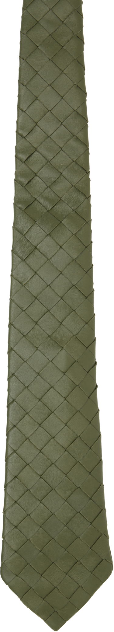Šál Bottega Veneta Bottega Veneta Intrecciato Leather Tie Zelené | 813612 V2JG0, 0