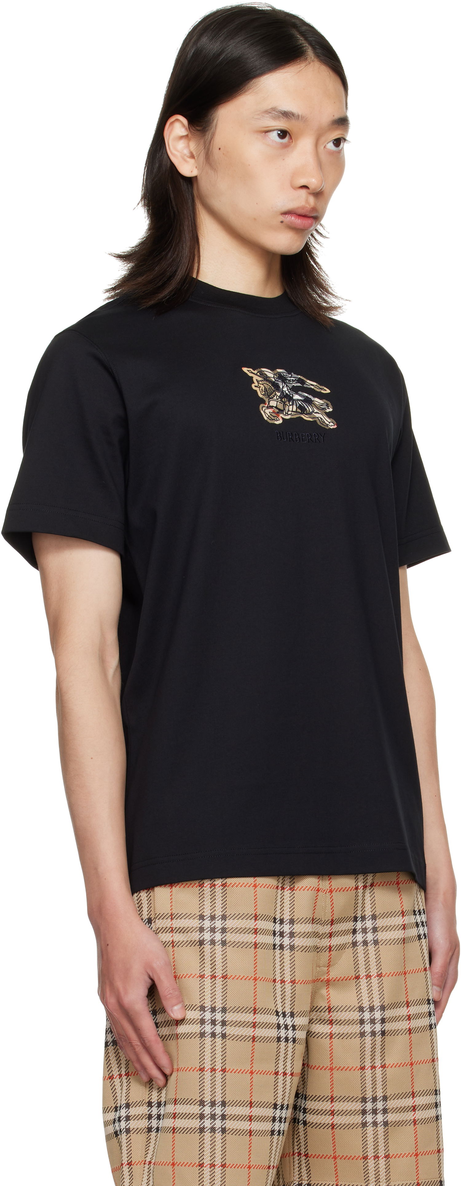 Tričko Burberry Burberry EKD Check Cotton T-Shirt Čierna | 8116169, 1