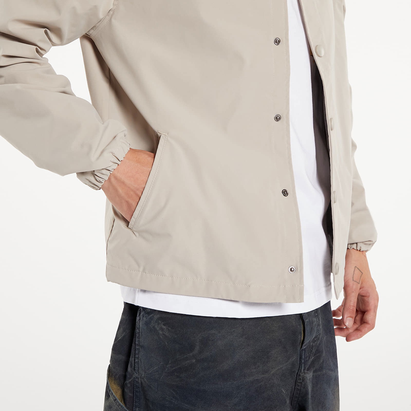 Cursive Coach Jacket UNISEX Light Grey