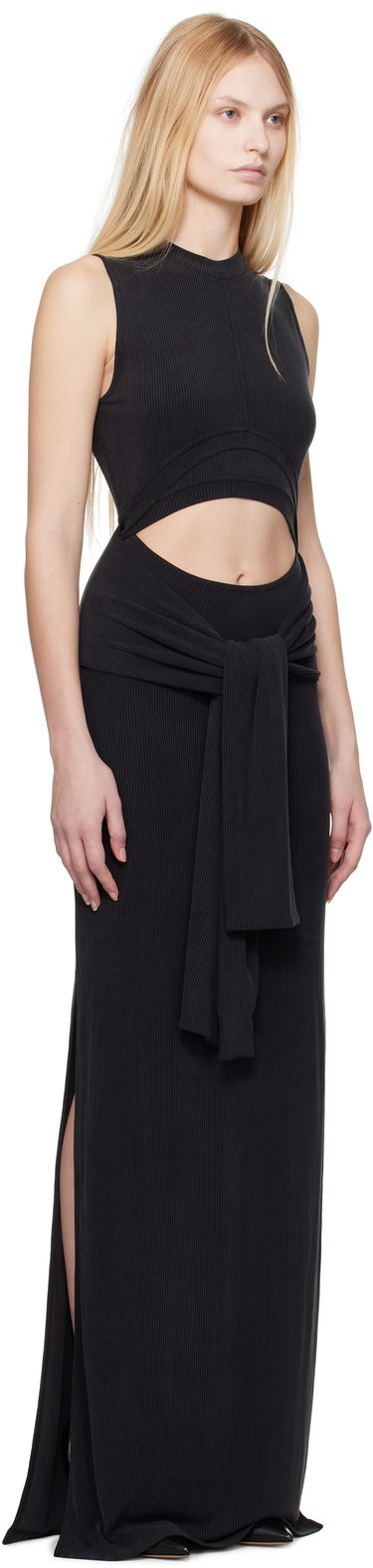 Šaty Balmain Balmain Knotted Cutout Maxi Dress Čierna | EF1RO125JJ76, 1