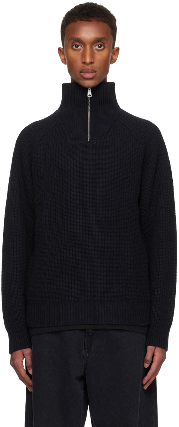 Sveter Carhartt WIP Ribbed Half-Zip Sweater Čierna | I033913, 0