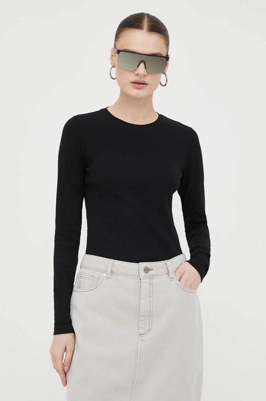 Tričko Samsoe Samsoe Long Sleeve Tee Čierna | F00013150, 0