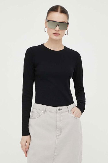 Tričko Samsoe Samsoe Long Sleeve Tee Čierna | F00013150, 0
