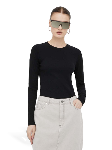 Tričko Samsoe Samsoe Long Sleeve Tee Čierna | F00013150