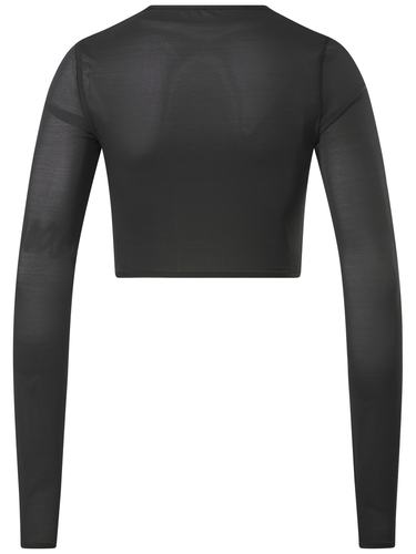 Crop Top Reebok Reebok Studio Mesh Long Sleeve Crop Top Čierna | 100075380, 1