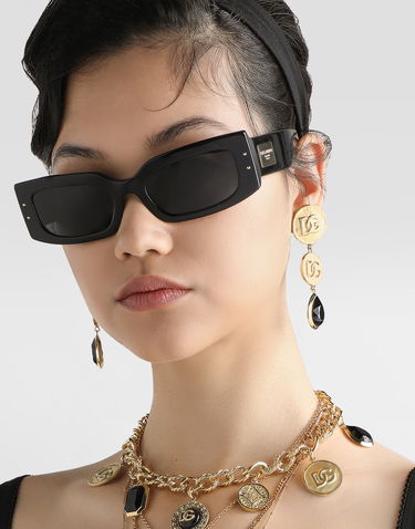 Náušnice Dolce & Gabbana Dolce & Gabbana Like A Virgin Logo Clip Earrings with Black Stone Metalická | WER6V3W1111ZOO00, 1