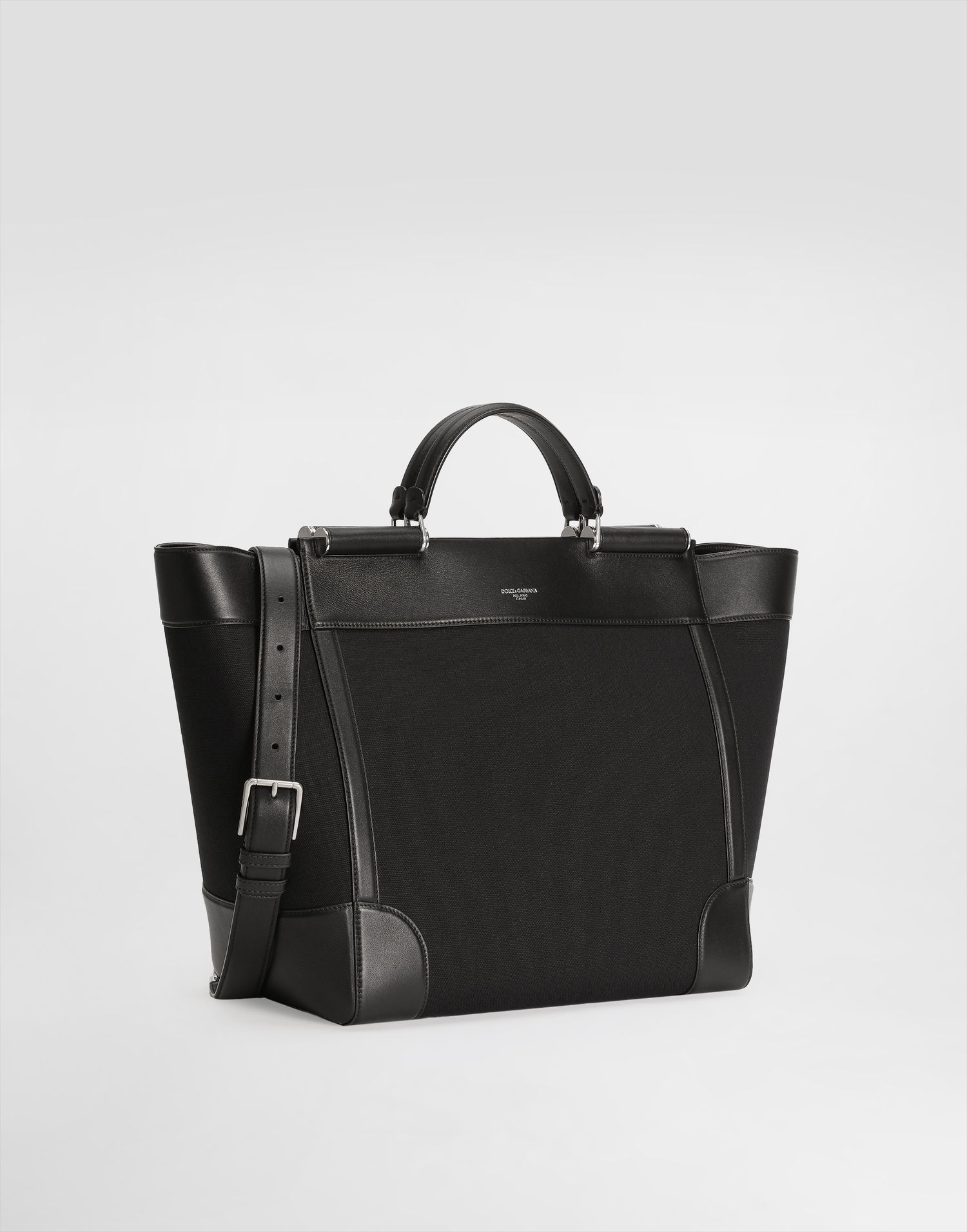 Tote bag Dolce & Gabbana Dolce & Gabbana Calfskin and Panama Tote Bag Čierna | BM2448A9C218B956, 1