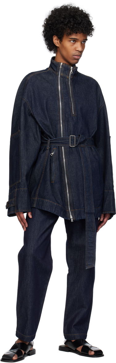 Bunda Dries Van Noten Dries Van Noten Zip Denim Jacket Modrá | 251-020502-1551, 4