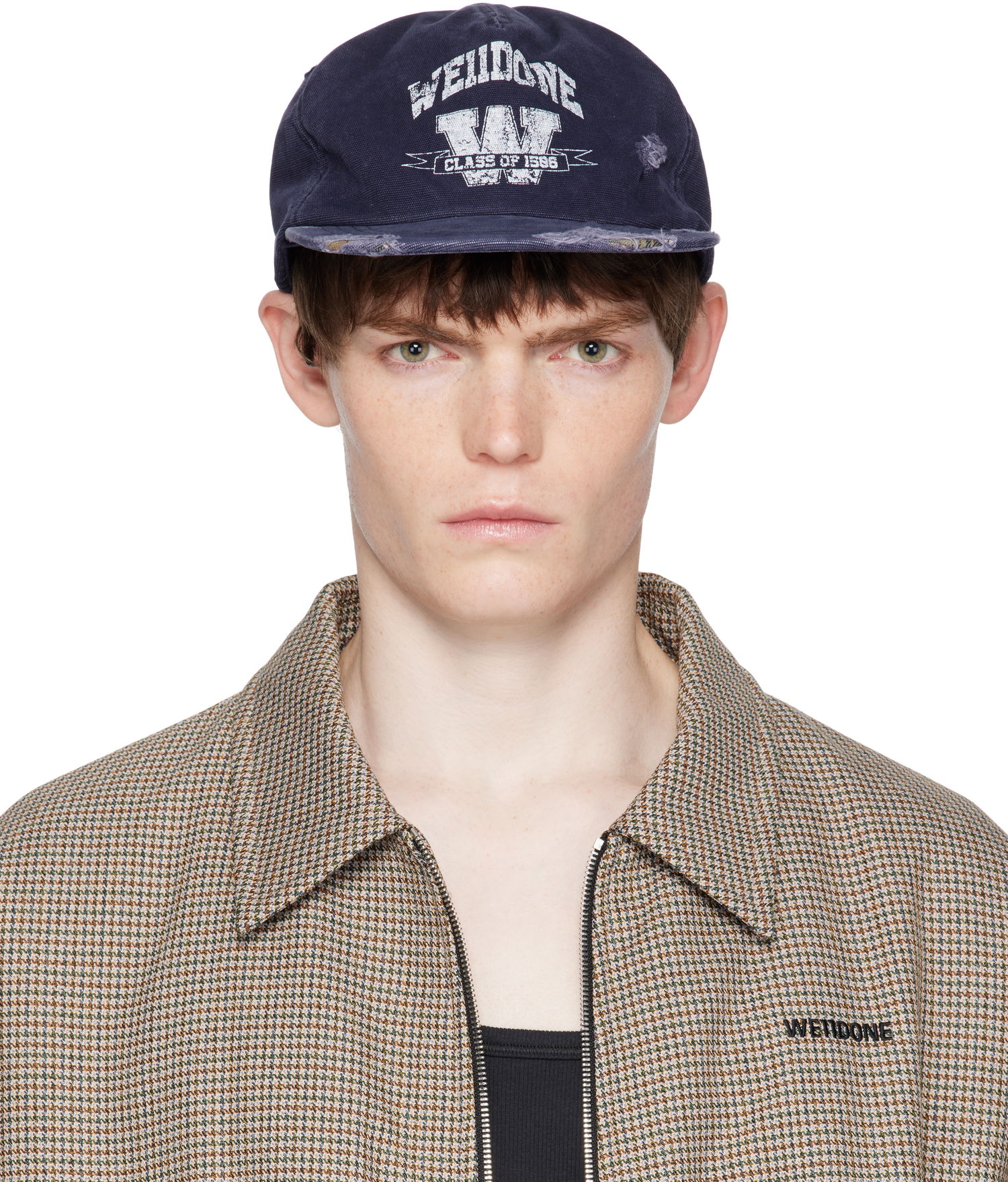 Šiltovka We11done We11done Distressed Collegiate Cap Navy | WD-AH2-25-407-U-NV, 0