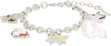 Náramok We11done We11done Silver-Tone Metal Monster Charms Bracelet with Faux Pearl Metalická | WD-AJ2-25-525-U-SV, 0