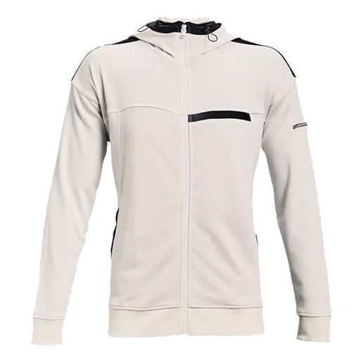 Mikina Under Armour Rival Terry AMP Zipper Hoodie Biela | 1361595-112