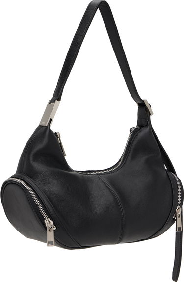 Taška cez rameno OSOI Leather Shoulder Bag With Side Pockets Čierna | 24FWB03013001, 4