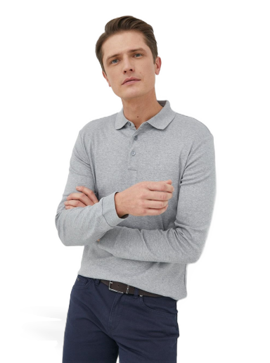 Polo tričko BOSS Organic Cotton Polo Shirt Šedá | 50468392