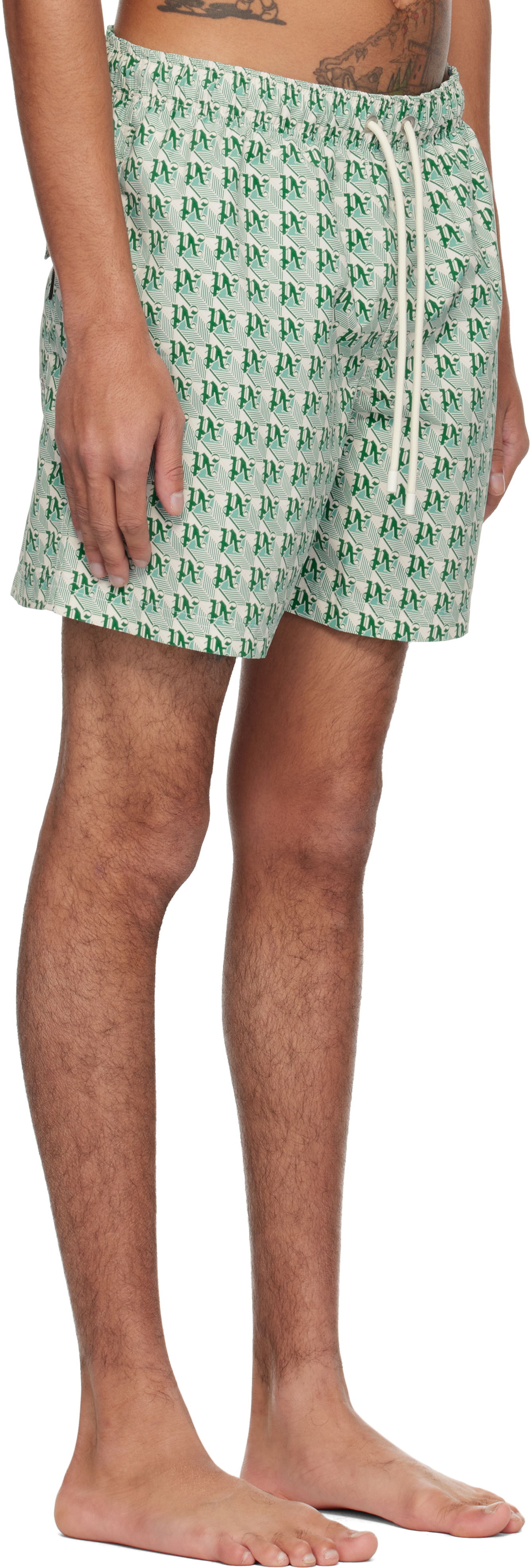 Plavky Palm Angels Palm Angels 'PA' Diamond Print Swim Shorts Zelené | PMFD012S25FAB004550B, 1