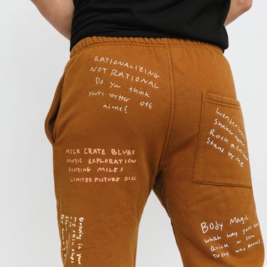 Tepláky Pleasures Remote Sweatpants Hnedá | P21W026, 3