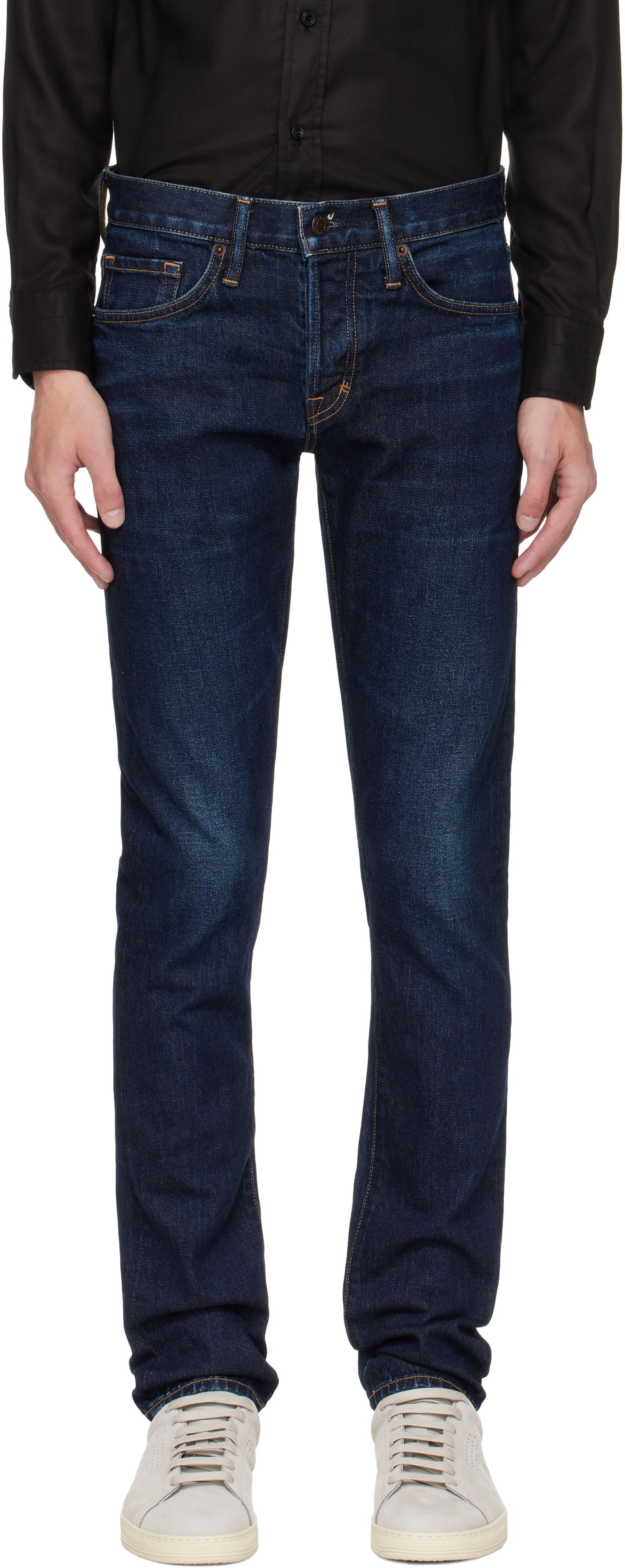 Džínsy Tom Ford TOM FORD Stretch Twill Slim Fit Jeans Modrá | DPS001-DMC073, 0