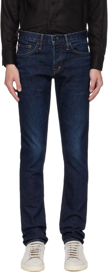Džínsy Tom Ford TOM FORD Stretch Twill Slim Fit Jeans Modrá | DPS001-DMC073, 0