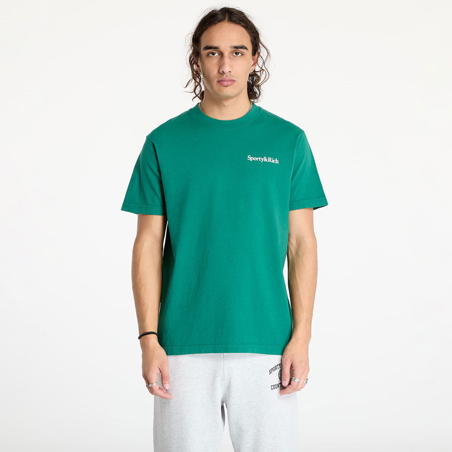 Tričko Sporty & Rich Health Is Wealth T-Shirt UNISEX Alpine/ White XS Zelené | TO043516300GR03, 0