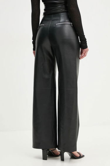Nohavice Nanushka Leather Pants With Asymmetrical Zipper Čierna | NW24FWPA45300, 2