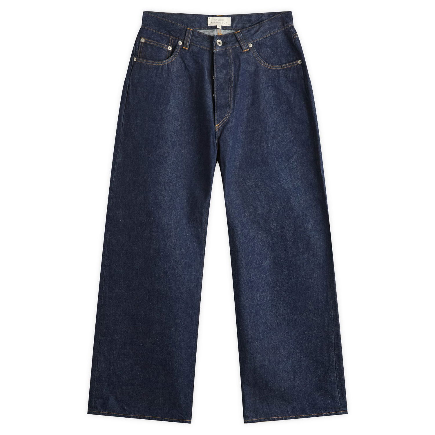 Džínsy Studio Nicholson Studio Nicholson Wide Leg Jeans, Size Large Modrá | SEBSNM-1400-INW, 0