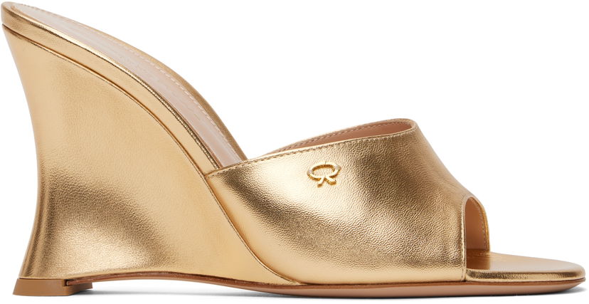 Doplnky Gianvito Rossi Gianvito Rossi Nappa Silk Wedge Sandals Metalická | G10095-95RIC-NPS