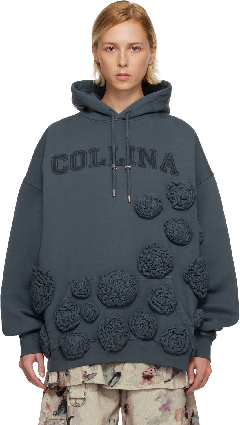 Mikina Collina Strada Collina Strada Embroidered Rosette Hoodie Šedá | XX8003