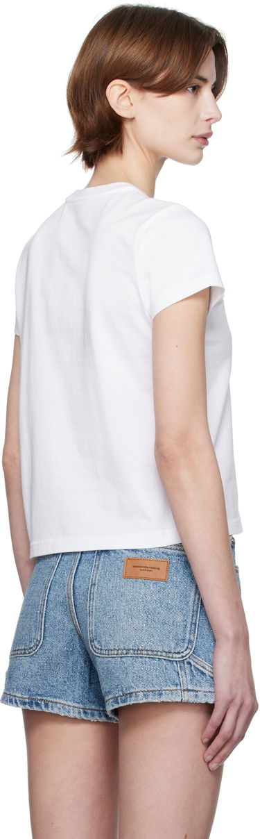 Tričko Alexander Wang Alexander Wang Distressed Logo Cropped T-Shirt Biela | 1CC1251991, 2