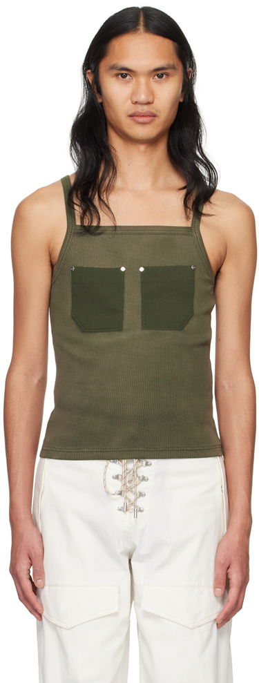 Tielko Dion Lee Pocket Ribbed Tank Top Zelené | C3165PS24, 0
