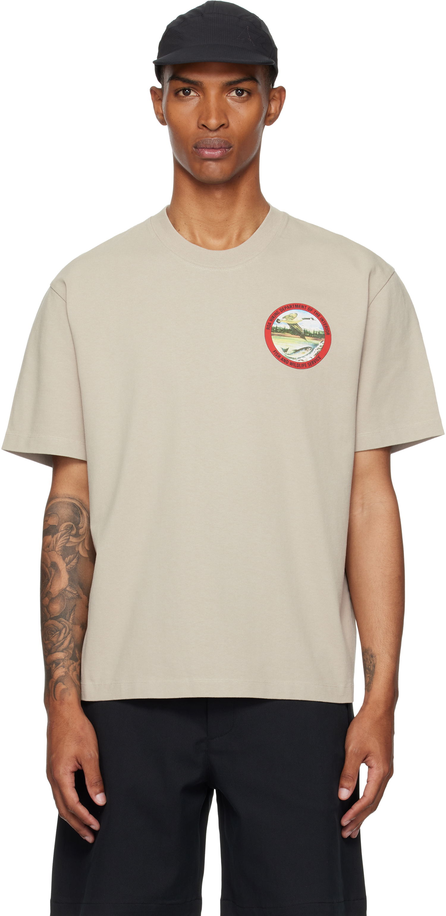 Tričko ROA ROA Division Graphic T-Shirt Béžová | RBMW0433JY38, 0