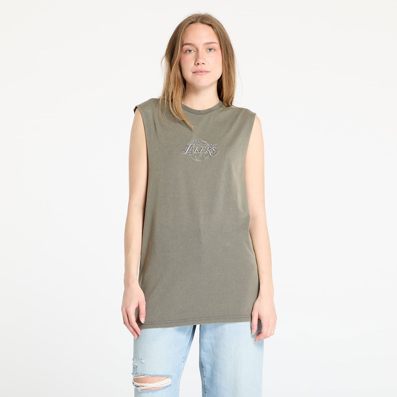 Tielko New Era New Era Los Angeles Lakers Washed Sleeveless T-Shirt Zelené | 60667880, 0