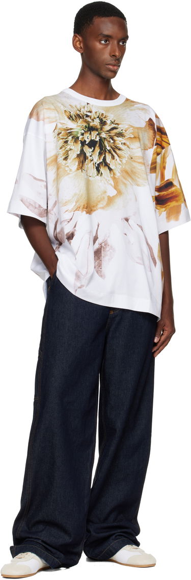 Tričko Dries Van Noten Dries Van Noten Floral Print Oversized T-shirt Biela | 252-021109-2601, 3
