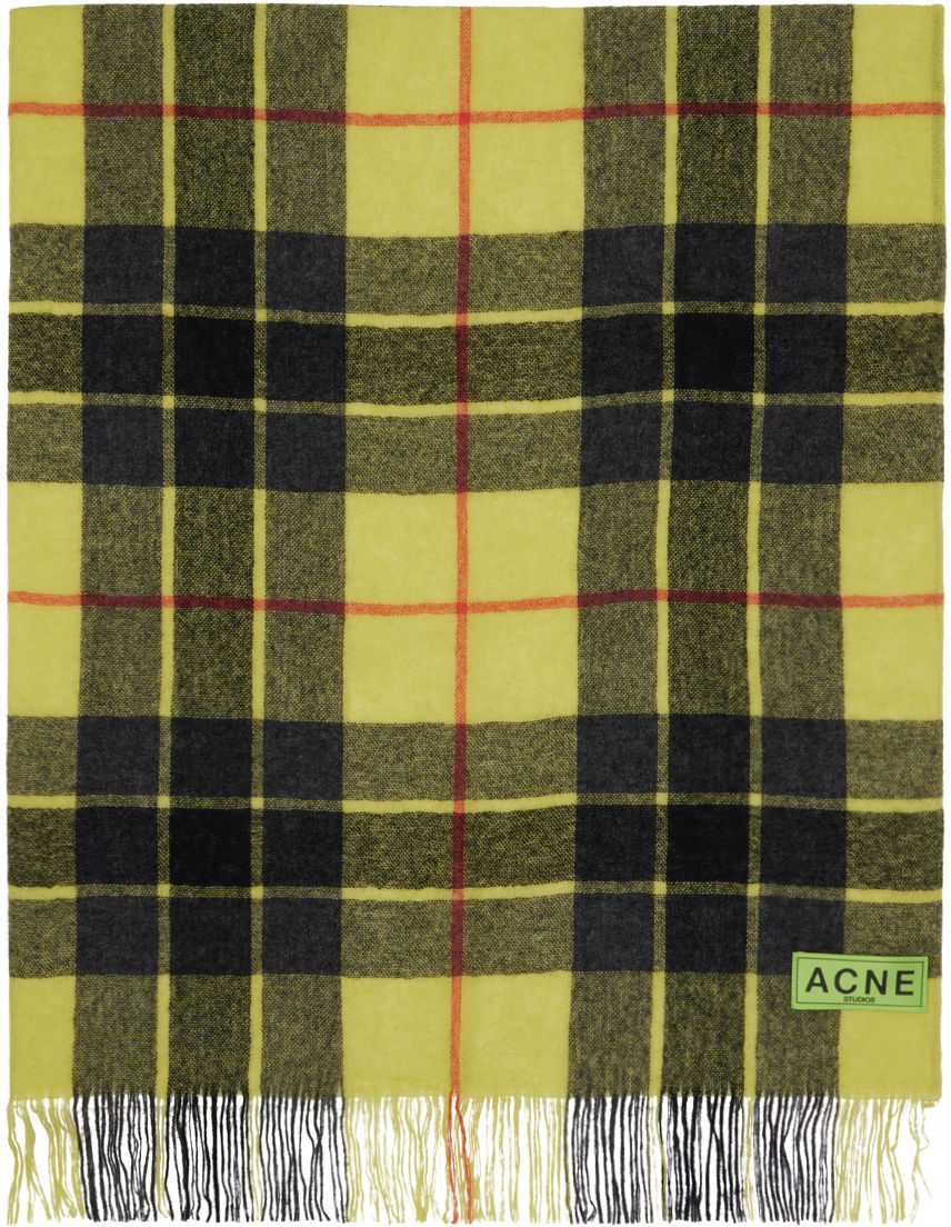 Šál Acne Studios Check Fringe Scarf Žltá | CA0312-, 0