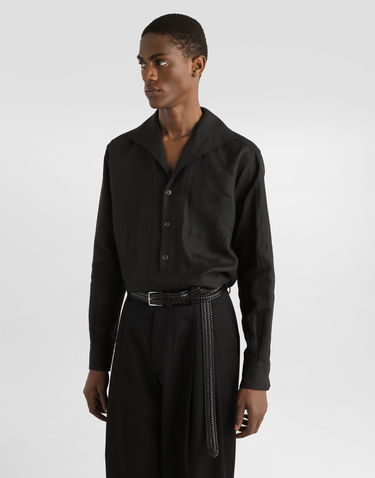 Košeľa Dolce & Gabbana Dolce & Gabbana Three-Button Linen Shirt Čierna | G5ND3TFU4JBN0000, 3