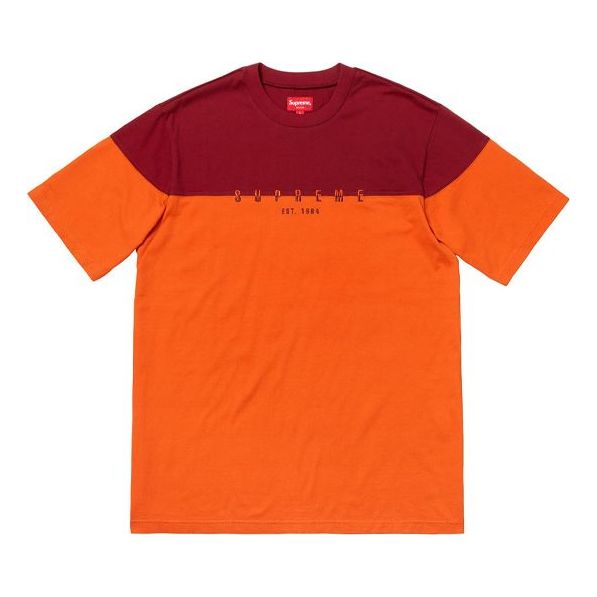Tričko Supreme Split Logo Short Sleeve Top Červená | SUP-FW18-274