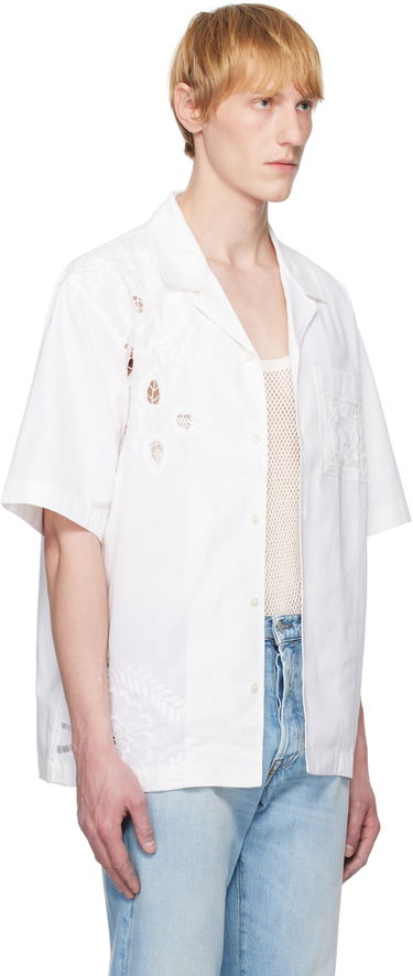 Košeľa Marine Serre Marine Serre Regenerated Linen Bowling Shirt Biela | USI016A UWOV0007, 1
