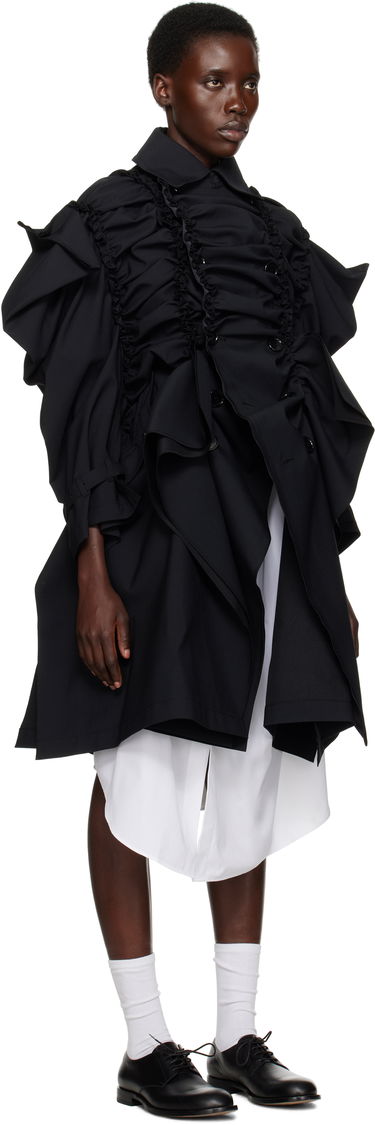 Trenčkot Comme des Garçons Comme Des Garçons Yarn Dyed Wool Polyester Coat Čierna | TO-C004-051, 1