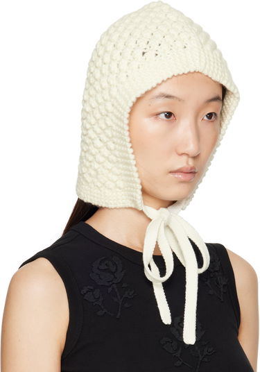 Kulicha SHUSHU/TONG SHUSHU/TONG Tied Knit Hood Biela | MWDCAC06 ACR001, 3