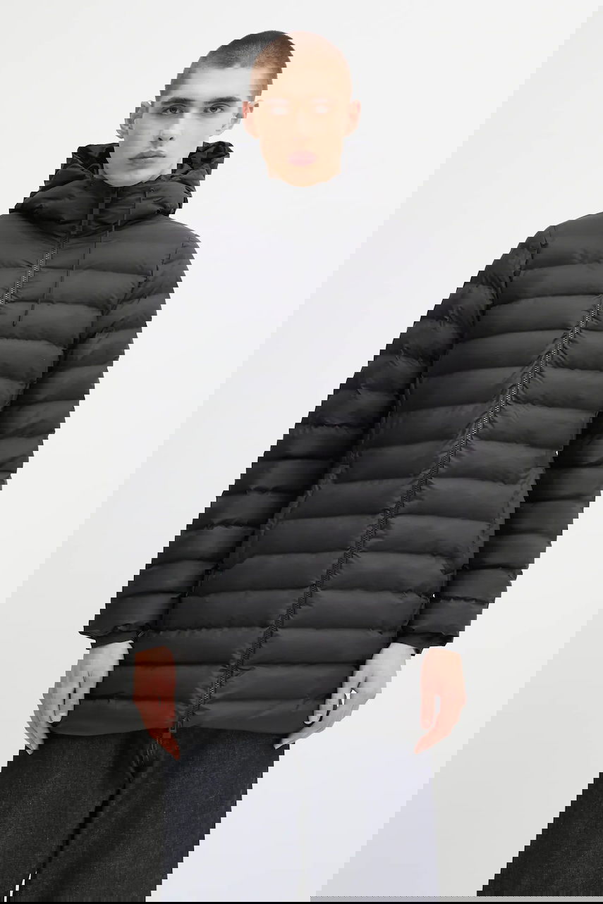 Prešívaná bunda Rains Lohja Curve Hooded Winter Puffer Jacket Čierna | 15890.01, 0