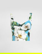 Dolce & Gabbana Gardenia Print Cotton Corset Top