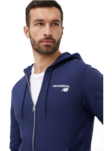Mikina New Balance Classic Core Full-Zip Hoodie Navy | MJ03907PGM