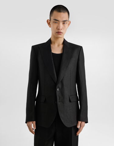 Bunda Dolce & Gabbana Dolce & Gabbana Single-Breasted Linen Jacket 54 Čierna | G2QS6TFU4MCN0000, 3