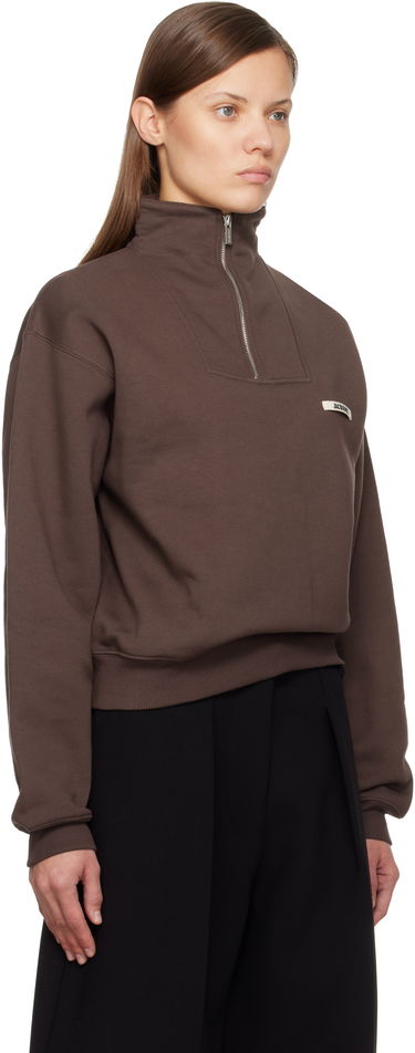Mikina Jacquemus 'Le Camionneur Gros Grain' Quarter-Zip High-Neck Sweatshirt Hnedá | 25HSSW00210AJ00174, 1