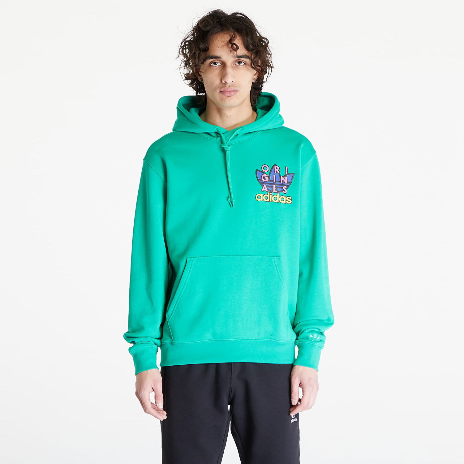 Mikina adidas Originals Trefoil Hoodie Tyrkysová | IM9685, 0