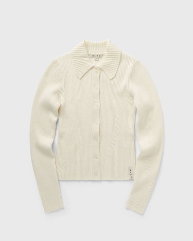 Sveter ØLÅF Merino Ribbed Knit Cardigan Sweater Biela | W180702-OFF-WHITE, 2